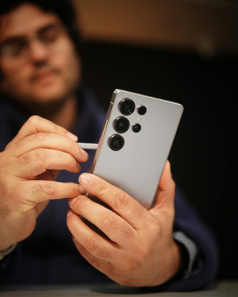 Samsung Galaxy S26 Ultra concept render showing a sleek phone with camera lenses.